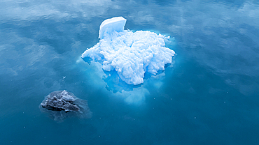 Aerial of an iceberg in the Nuuk Icefjord, Western Greenland, Denmark, Polar Regions