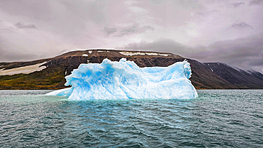 Floating iceberg, Dunes harbour, Devon island, Nunavut, Canadian Arctic, Canada, North America