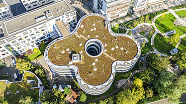 Aerial of the Unesco world heritage site, Matthildenhoehe, Darmstadt, Germany