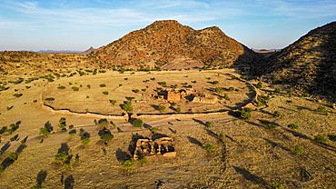 Aerial of Ouara, former capital of the Ouaddai Empire, Chad, Africa