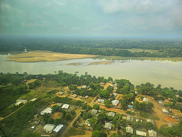 Aerial of the Unesco site Dzanga Sangha National Park, Central African Republic