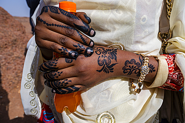 Henna close up of a local student, Dala hill historic iron working place, Kano, Nigeria