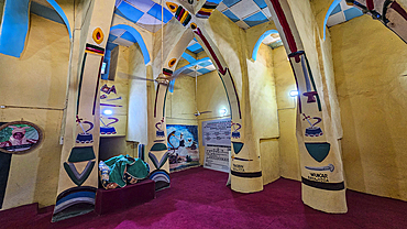 Colourful interior of the Fadar Daurama Emir palace, Daura Emirate, Katsina state, Nigeria