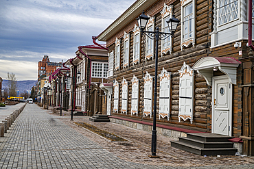Old tsarist houses, Krasnoyarsk, Siberia, Russia