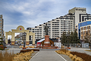 Monument in Krasnoyarsk, Siberia, Russia