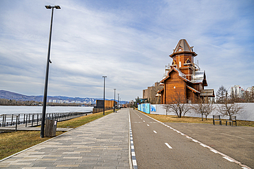 Riverbank of the Yenisey river, Krasnoyarsk, Siberia, Russia