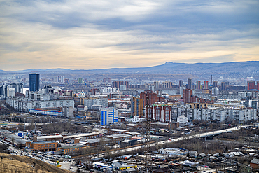 Overlook over Krasnoyarsk, Siberia, Russia