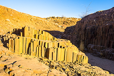 Unusual Organ Pipes monument, Twyfelfontein, Namibia, Africa