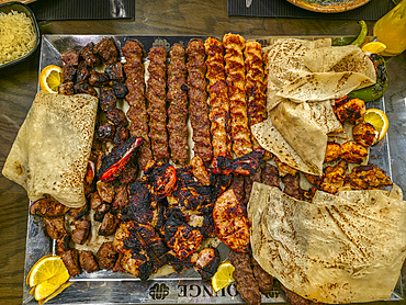 Typical food platter, Benghazi, Eastern Libya