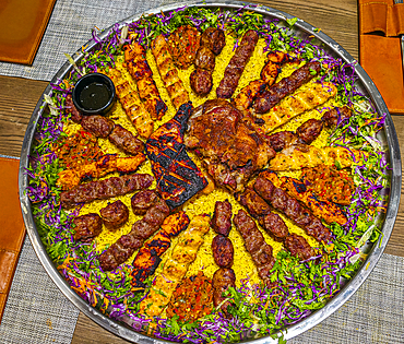 Traditional libyan food platter, Tobruk, Eastern Libya