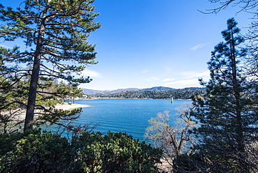 Overlook over Lake Arrowhead, San Bernardino Mountains, California, United States of America, North America