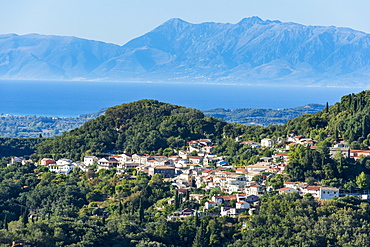 Little mountain village in the interior, Corfu, Ionian islands, Greek Islands, Greece, Europe