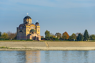 The Orthodox Christian church in Apatin on the River Danube, Vojvodina province, Serbia, Europe