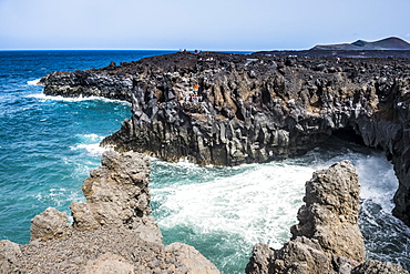 Los Hervideros lava rock coastline, Lanzarote, Canary Islands, Spain, Atlantic, Europe