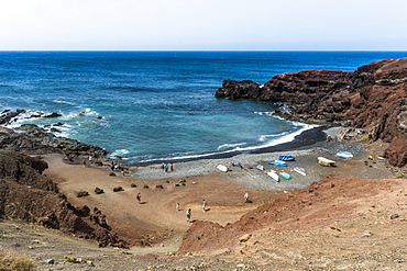 Small bay in El Golfo, Lanzarote, Canary Islands, Spain, Atlantic, Europe