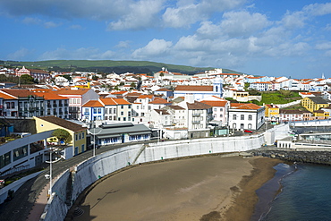 View over the town of Angra do Heroismo, UNESCO World Heritage Site, Island of Terceira, Azores, Portugal, Atlantic, Europe