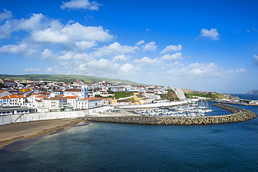 View over the town of Angra do Heroismo, UNESCO World Heritage Site, Island of Terceira, Azores, Portugal, Atlantic, Europe