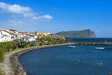 View over the harbour of Sao Mateus de Calheta, Island of Terceira, Azores, Portugal, Atlantic, Europe