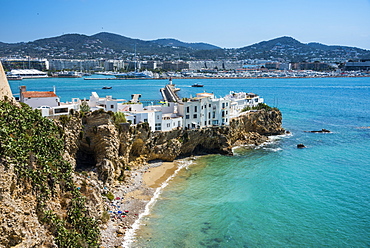 View over Eivissa Town (Ibiza Town), Ibiza, Balearic Islands, Spain, Mediterranean, Europe