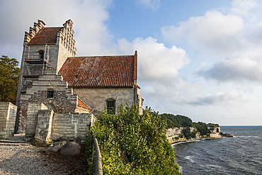 Old Hojerup church on top of Stevns Klint, UNESCO World Heritage Site, Zealand, Denmark, Scandinavia, Europe