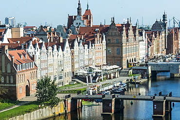 View over the old town center of Gdansk, Poland, Europe