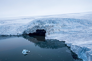 Aerial of the massive glacier of Alexandra Land, Franz Josef Land archipelago, Arkhangelsk Oblast, Arctic, Russia, Europe