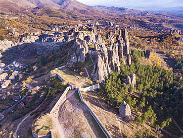 Aerial of Belogradchik fortress, Belogradchik, Bulgaria, Europe