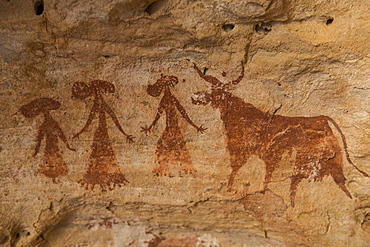 Rock painting, Ennedi Plateau, UNESCO World Heritage Site, Ennedi region, Chad, Africa