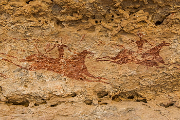 Rock painting, Ennedi Plateau, UNESCO World Heritage Site, Ennedi region, Chad, Africa