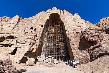 The site of the great Buddhas in Bamyan (Bamiyan), taken in 2019, post destruction, Afghanistan, Asia