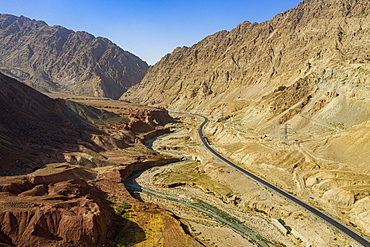 Aerial of the Samangan Valley, Afghanistan, Asia