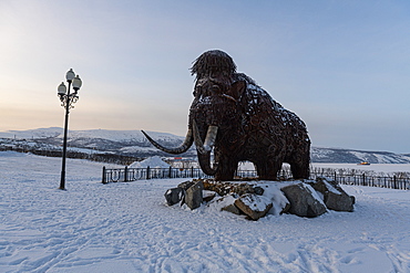 Mammoth monument in Nagaev Bay, Magadan, Magadan Oblast, Russia, Eurasia