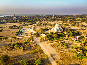 Aerial of the temples of Bagan (Pagan), Myanmar (Burma), Asia