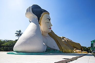 Reclining Buddha, Shwethalyaung Temple, Bago, Myanmar (Burma), Asia