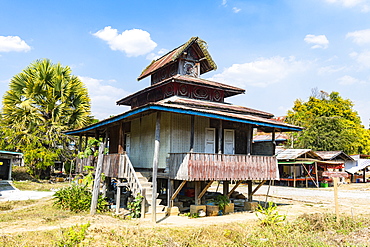 Unusual monastery, Samkar, Inle Lake, Shan state, Myanmar (Burma), Asia