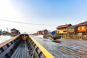 Village on stilts, Nampan, Inle Lake, Shan state, Myanmar (Burma), Asia