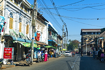 Colonial houses in Mawlamyine, Mon state, Myanmar (Burma), Asia