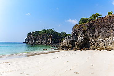 Untouched white sand beach on Smart Island, Mergui (Myeik) Archipelago, Myanmar (Burma), Asia