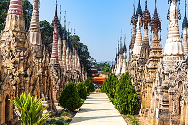 Kakku's pagoda with its 2500 stupas, Kakku, Shan state, Myanmar (Burma), Asia