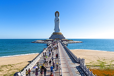 Giant Buddhist statue in the South Chinese Ocean, Nanshan Temple, Sanya, Hainan, China, Asia