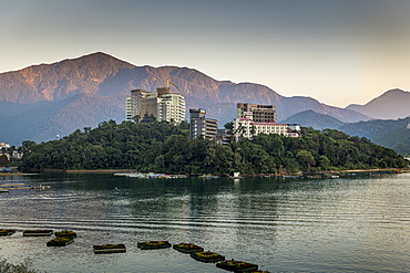 Sunrise over Sun Moon Lake, National Scenic Area, Nantou county, Taiwan, Asia