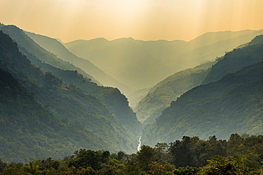 Gorge in the Reiek mountains, Mizoram, India, Asia