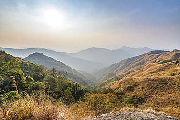 View over the Reiek mountains, Mizoram, India, Asia