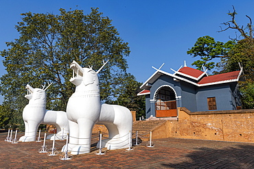 Site of the two Kangla Sha, Kangla Palace, Imphal, Manipur, India, Asia