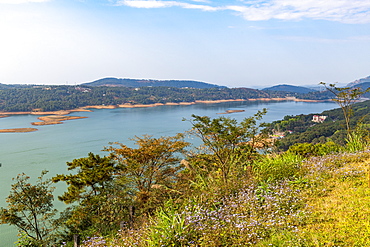 View over Umiam Lake, Meghalaya, India, Asia