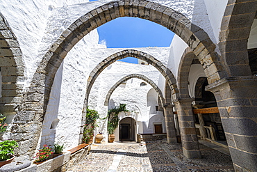 Monastery of Saint John the Theologian, UNESCO World Heritage Site, Chora, Patmos, Dodecanese, Greek Islands, Greece, Europe