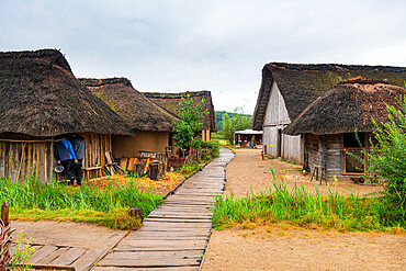 Reconstructed Viking village, Hedeby (Haithabu), UNESCO World Heritage Site, Schleswig-Holstein, Germany, Europe