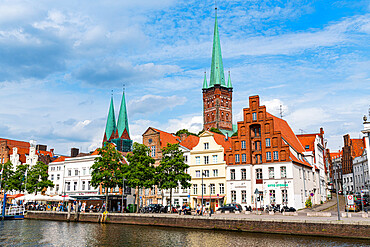 Skyline of Lubeck, UNESCO World Heritage Site, Schleswig-Holstein, Germany, Europe