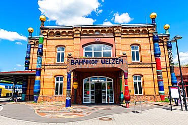 Hundertwasser railway station, Uelzen, Lower Saxony, Germany, Europe