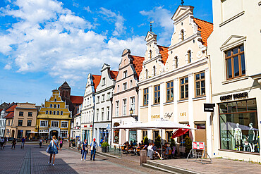 Hanseatic houses, Hanseatic city of Wismar, UNESCO World Heritage Site, Mecklenburg-Vorpommern, Germany, Europe